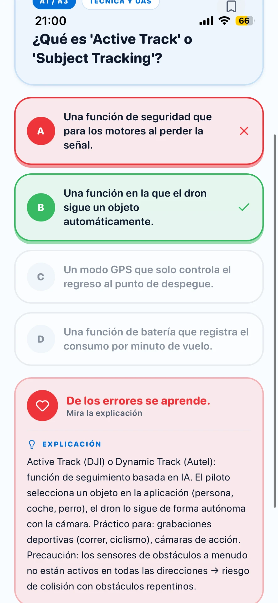 Captura de pantalla de la app DroneAce