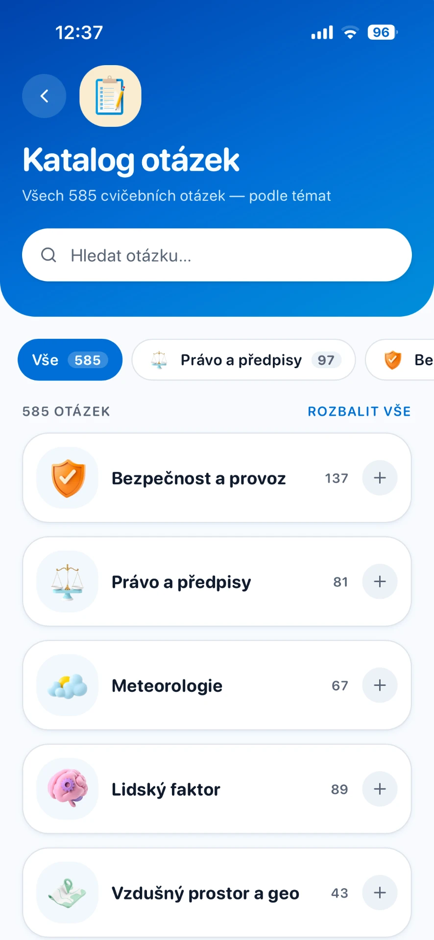 Screenshot aplikace DroneAce