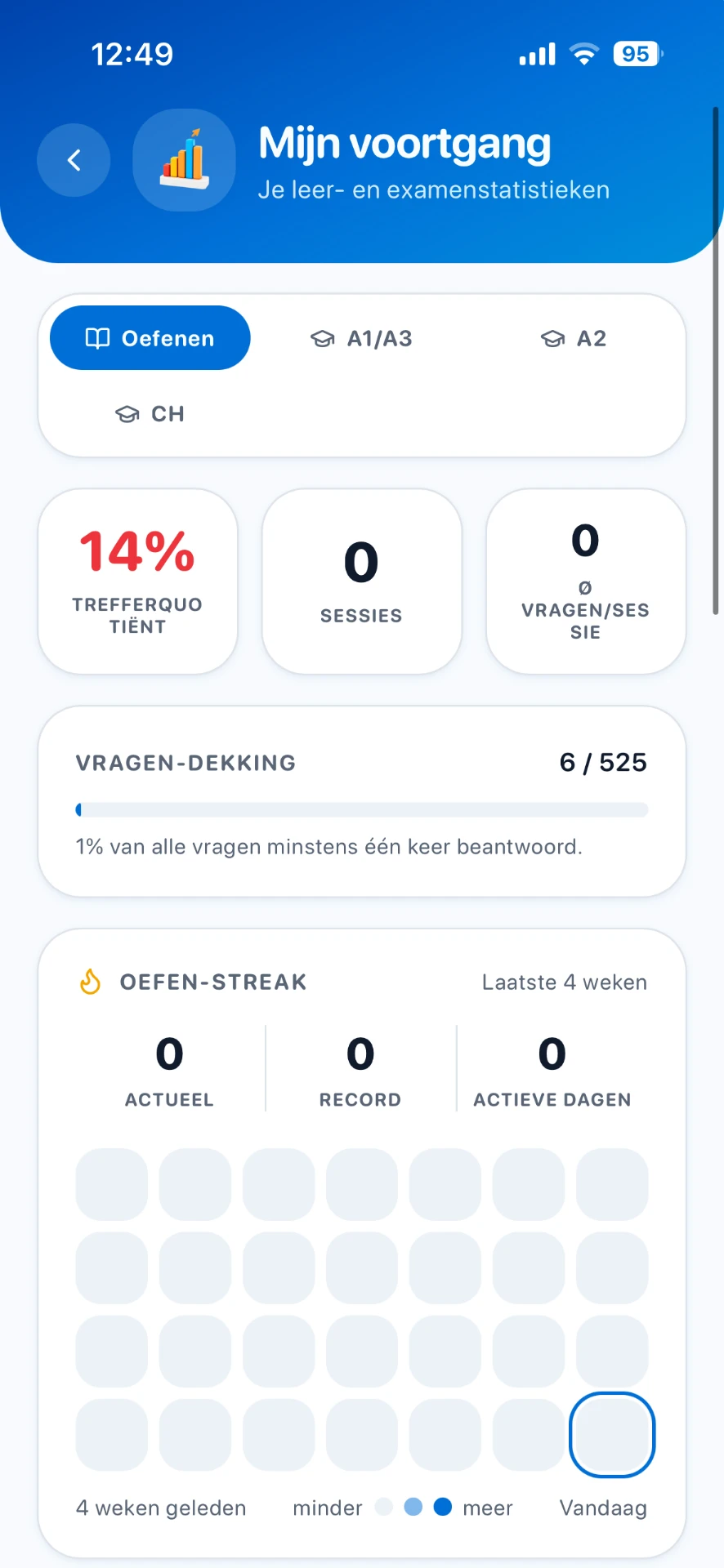 Screenshot van de DroneAce app
