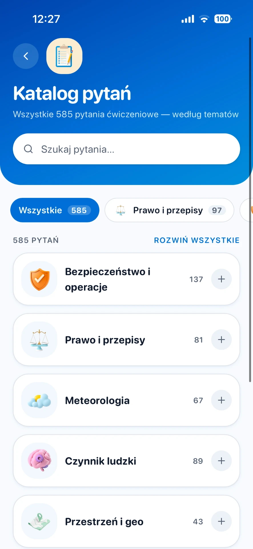 Zrzut ekranu aplikacji DroneAce